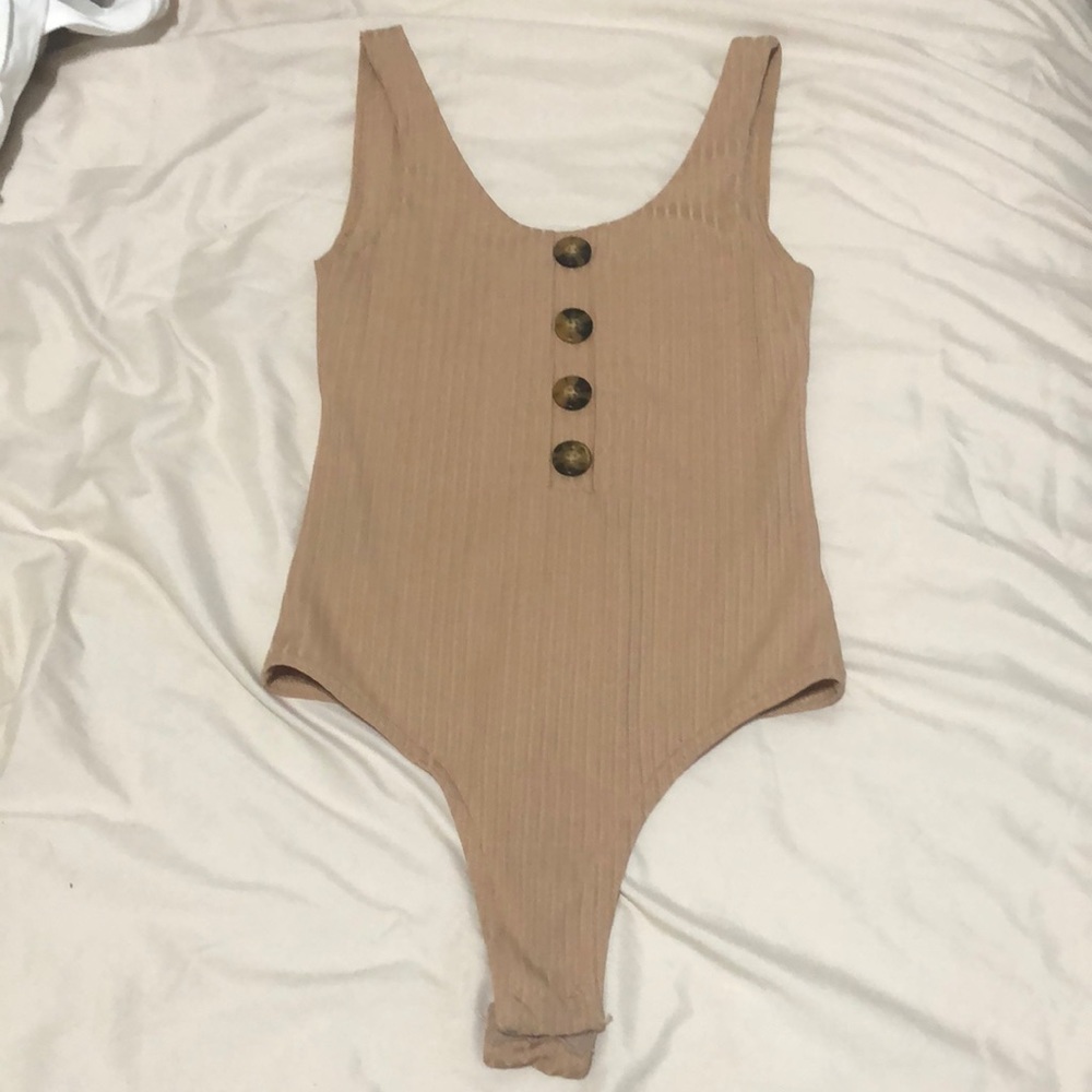 2 for $12 - Ribbed Nude Bodysuit